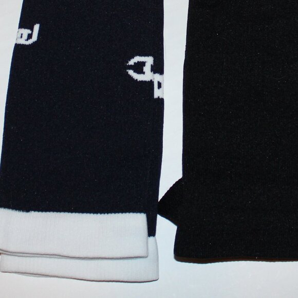 Pro Compression Knee Socks 2 Pair Black Navy Blue L/XL Nylon Spandex - Picture 3 of 5